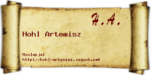 Hohl Artemisz névjegykártya